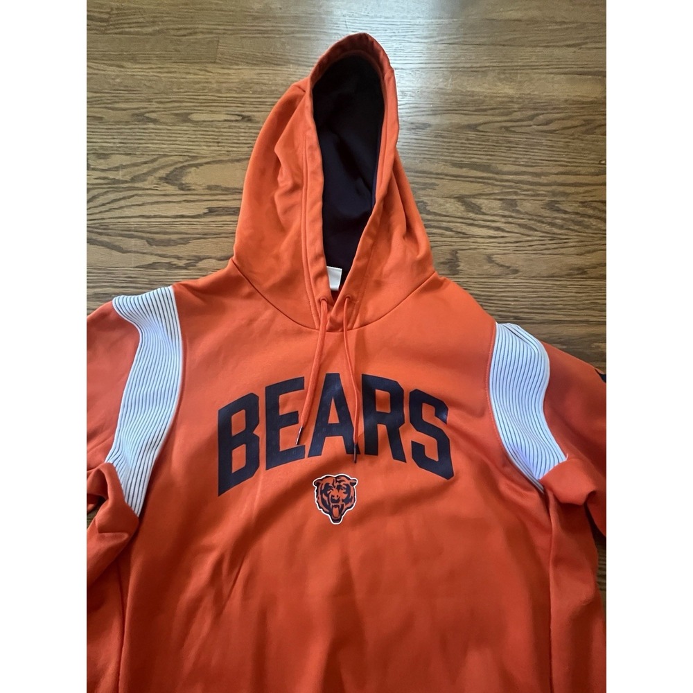 Chicago Bears Nike Mens Medium Orange Sideline Stack Performance Pullover Hoodie - Picture 2 of 10